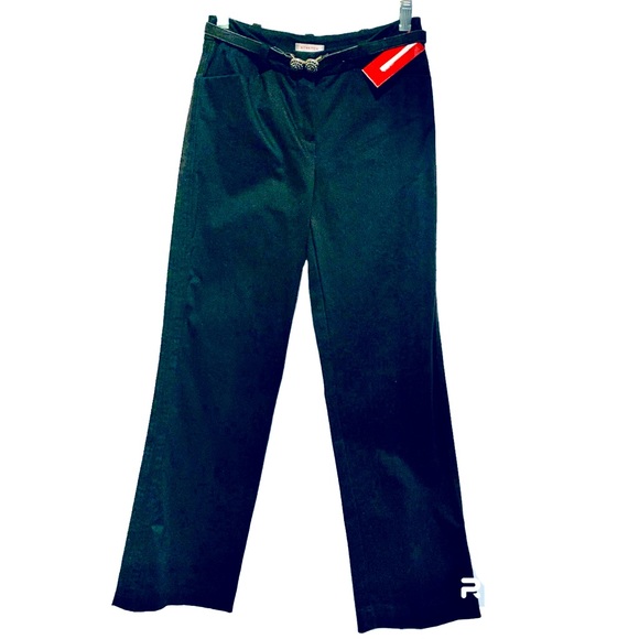 NINE & CO. PETITE Straight Leg Pants Black Business Dress Size 2 Petite NWT - Picture 1 of 12